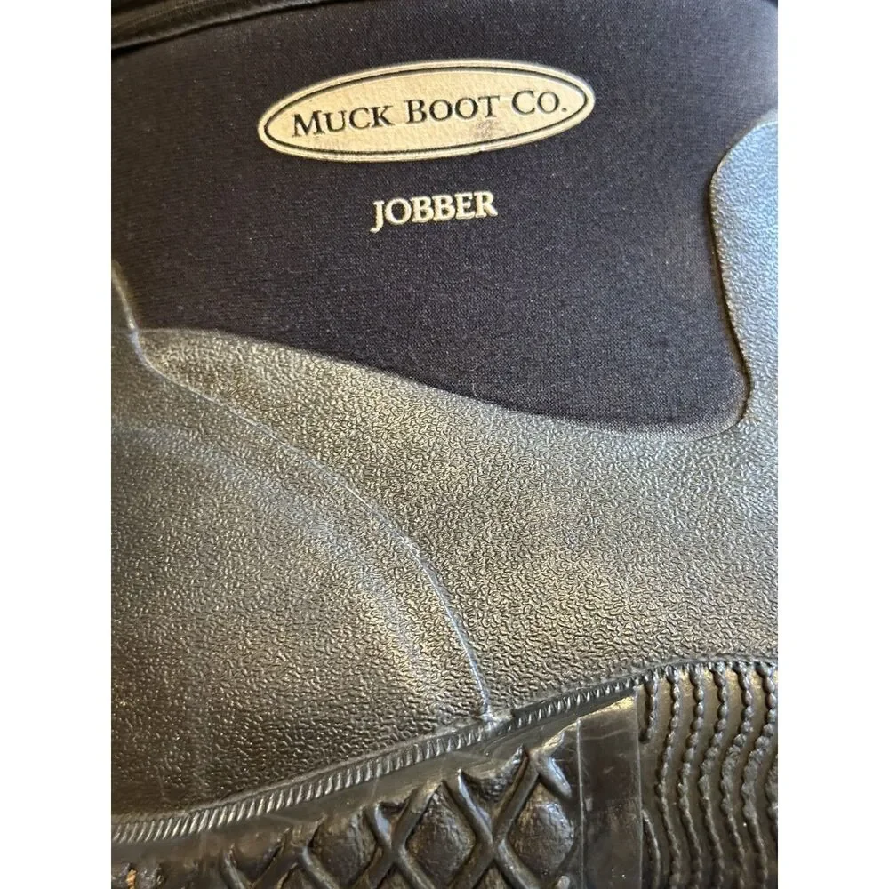 Muck Boot Co Jobber Mens 9 9.5 Black Waterproof Rubber Ankle Rain Work Boots